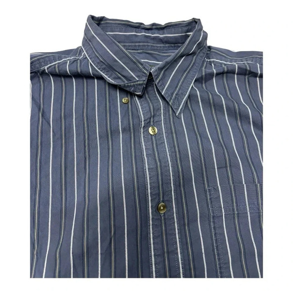 Eddie Bauer Men’s Blue Striped Button‎ Down Large - Picture 3 of 11